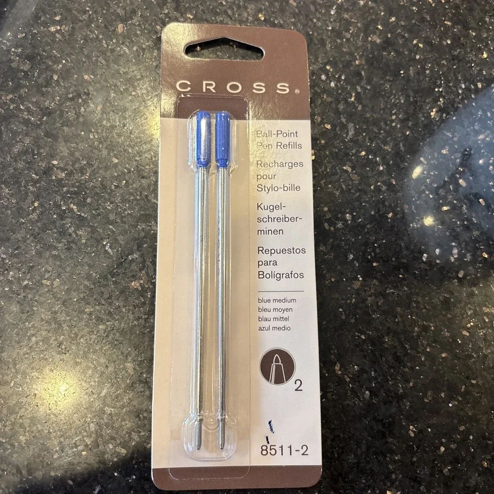 Cross Medium Tip Ball Pen Refill Pack of 2 Compatible Cross Ball Pen Blue 8511-2